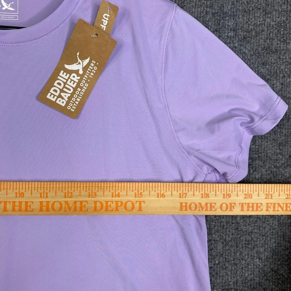 Eddie Bauer Womens Solarfoil Crew T-Shirt Iris Purple UPF 50+ Size M 4440 - Picture 6 of 8